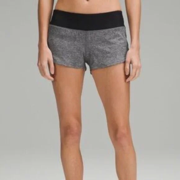Lululemon Athletica Speed Up 2.5” Shorts Heather Gray and Black - Picture 2 of 10